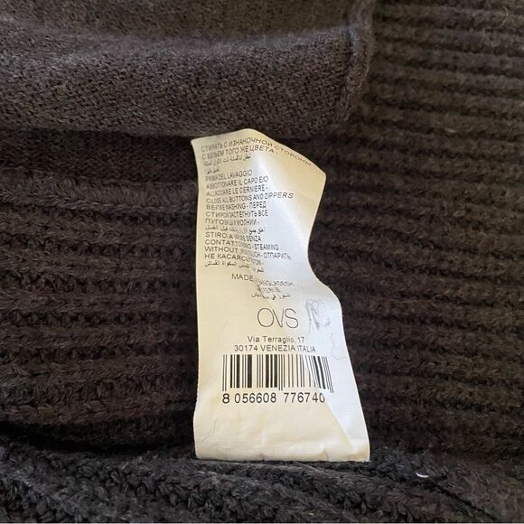 OVS Full Zip Ribbed Cardigan Granite Gray Size Large - Picture 6 of 7